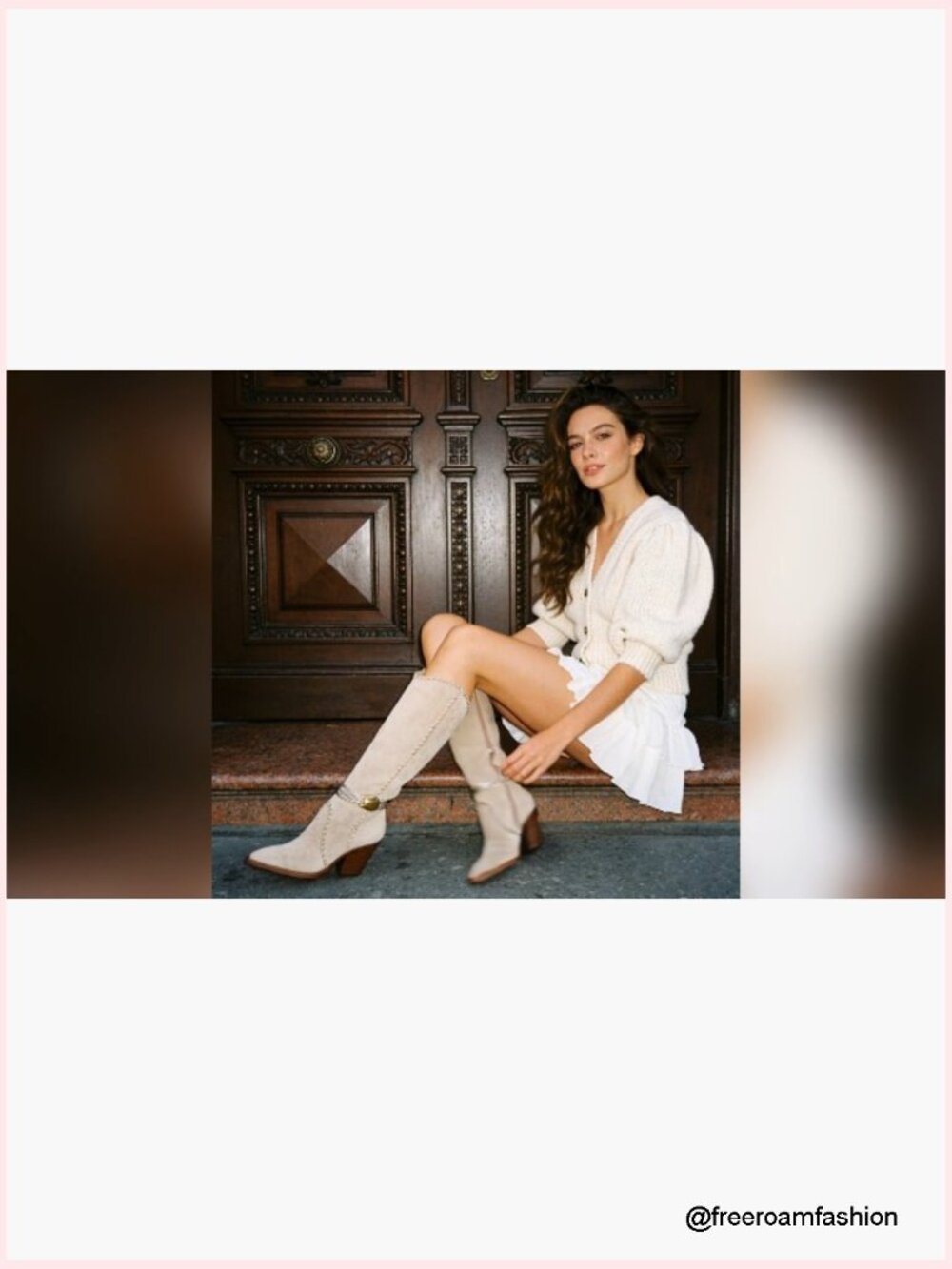 Cowboy Knee High Boots Western Cowgirl Stacked Block Heel Pointed Toe Pull On - Picture 7 of 7